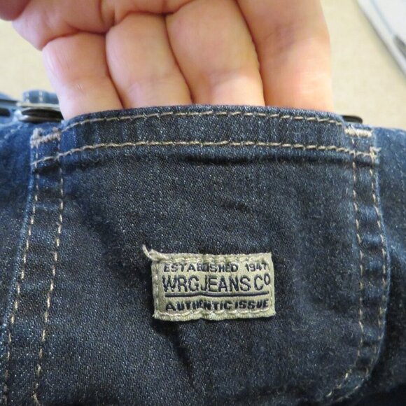 Baby Wrangler Jeans Blue Jean Overalls 0-3mts working pockets metal hardware - Picture 4 of 11